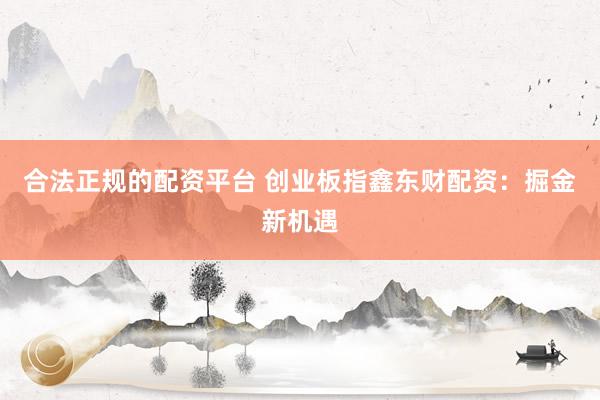 合法正规的配资平台 创业板指鑫东财配资：掘金新机遇